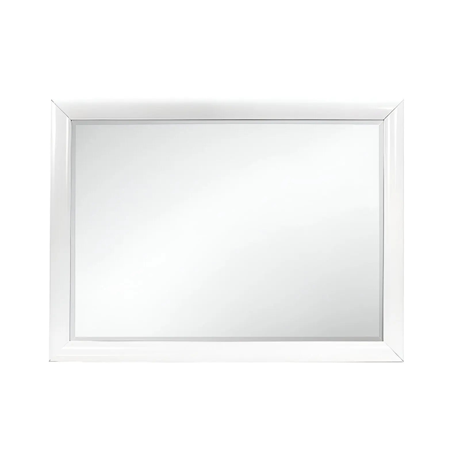 34" White Wood Framed Accent Mirror Homeroots Bed & Bath