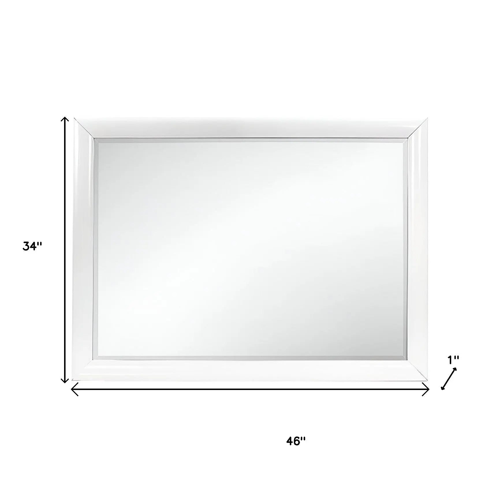 34" White Wood Framed Accent Mirror Homeroots Bed & Bath