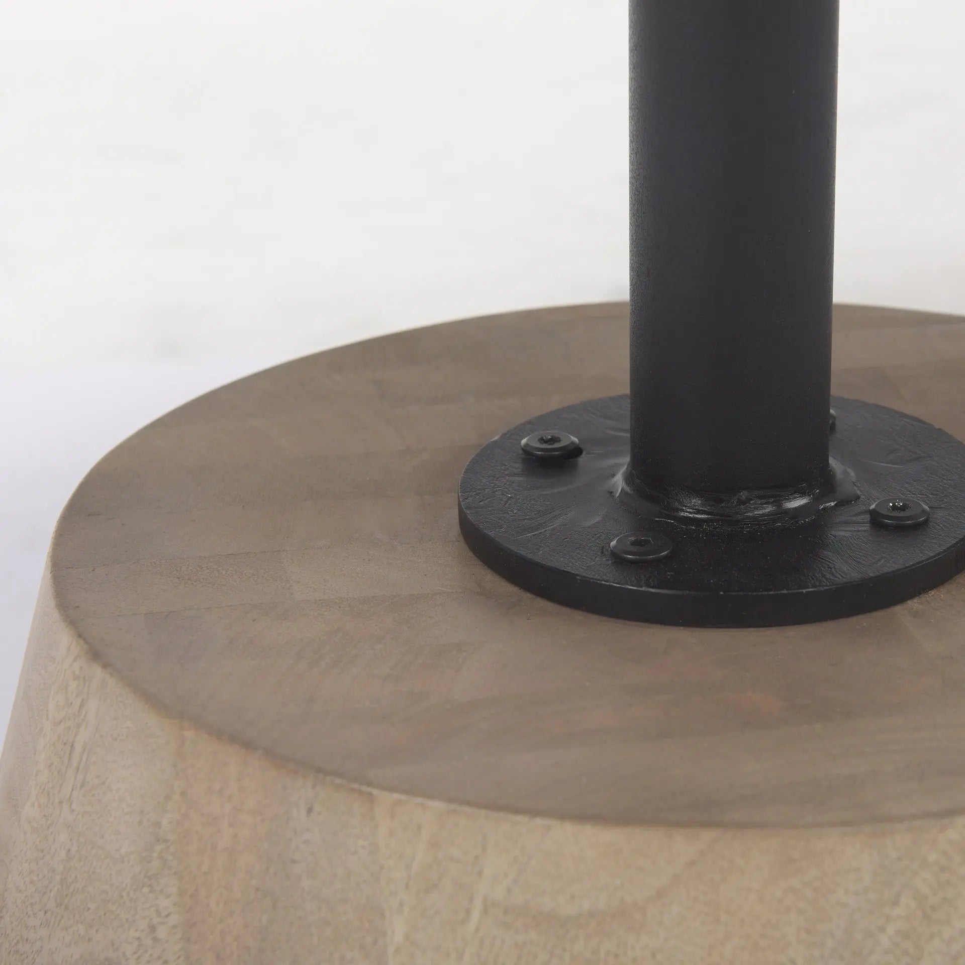 34" White and Brown Stone and Solid Wood Round Pedestal Coffee Table Homeroots Living Room