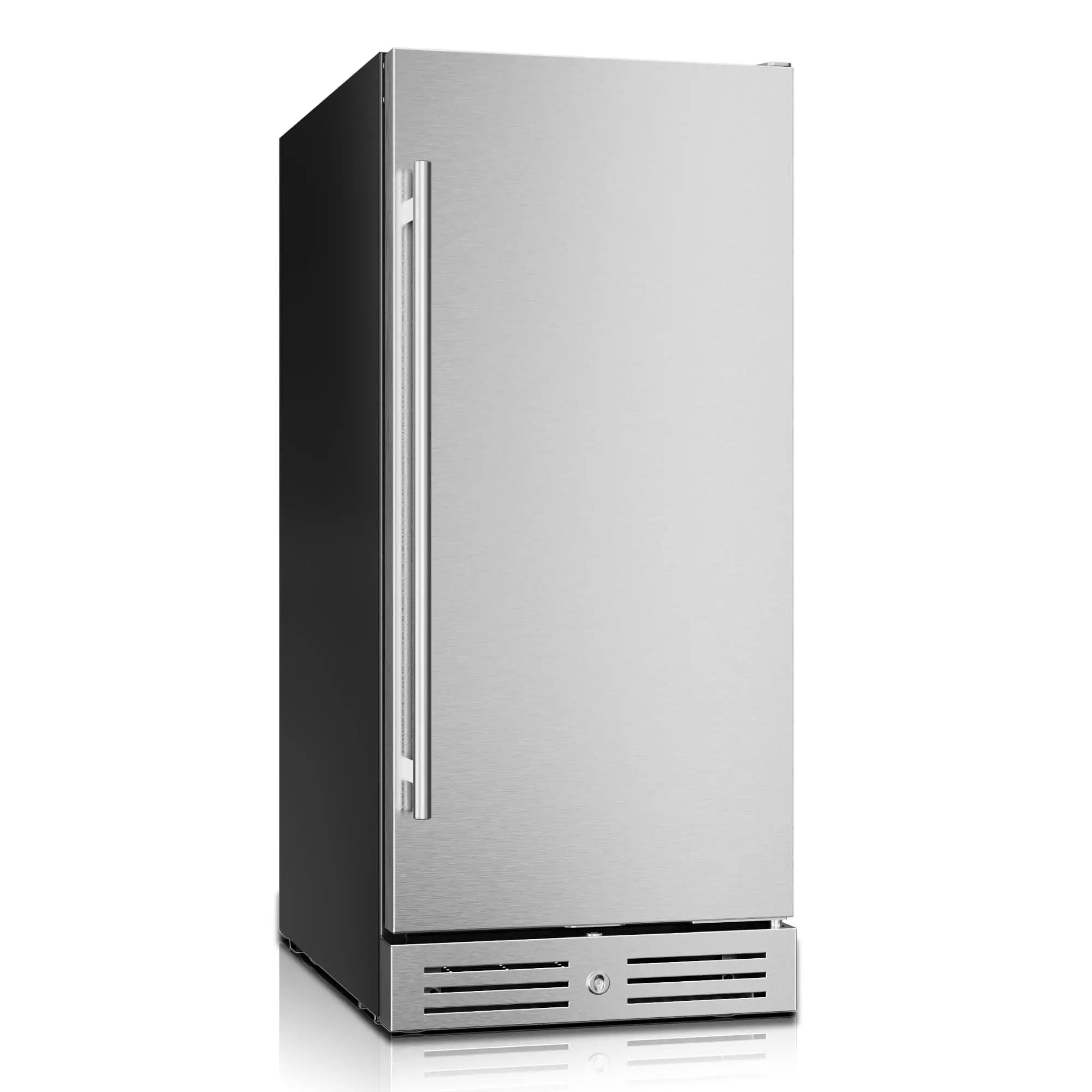 34" X 15" Silver Stainless Steel Single Compartment Can Beverage Refrigerator Homeroots Home Decor