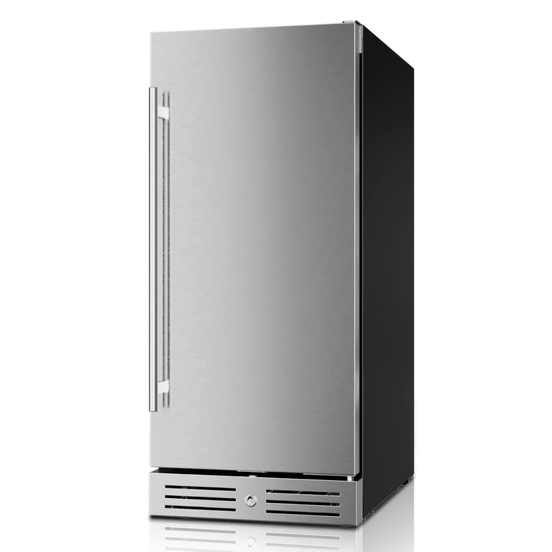 34" X 15" Silver Stainless Steel Single Compartment Can Beverage Refrigerator Homeroots Home Decor
