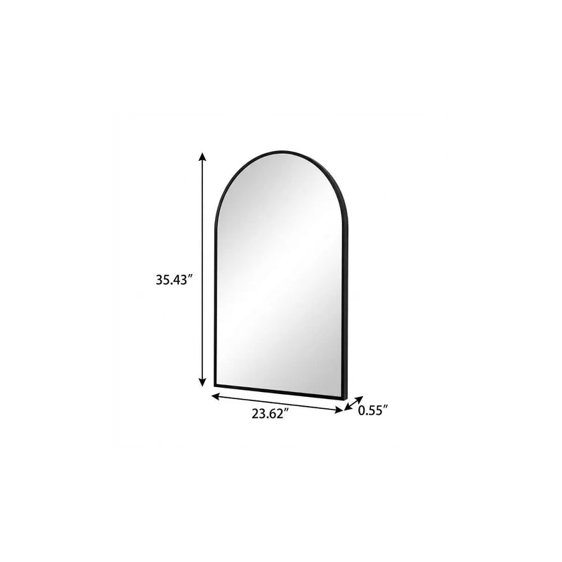 35" Black Aluminum Arch Framed Accent Mirror Homeroots Bed & Bath