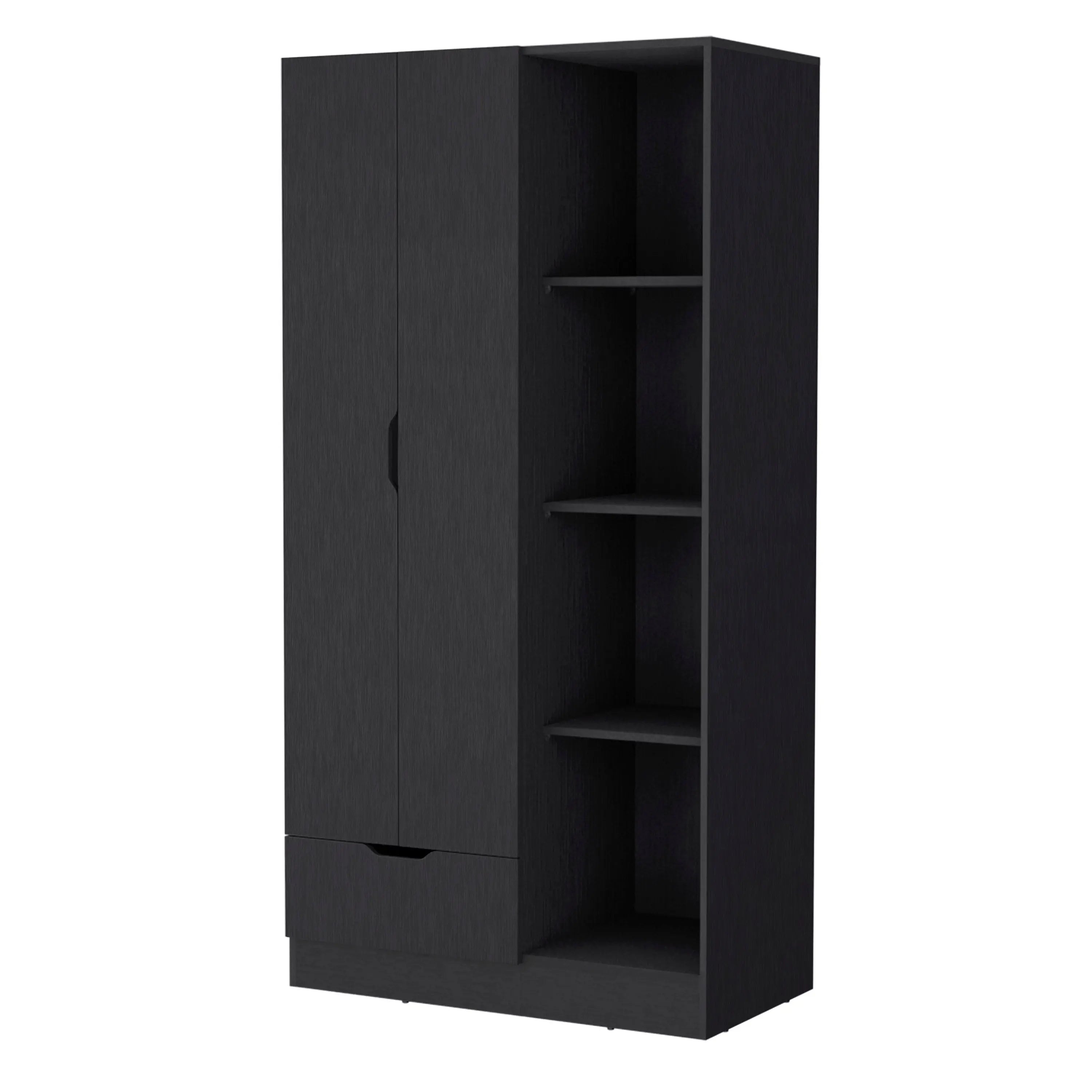 35" Black Drawer Combo Dresser Homeroots Bed & Bath
