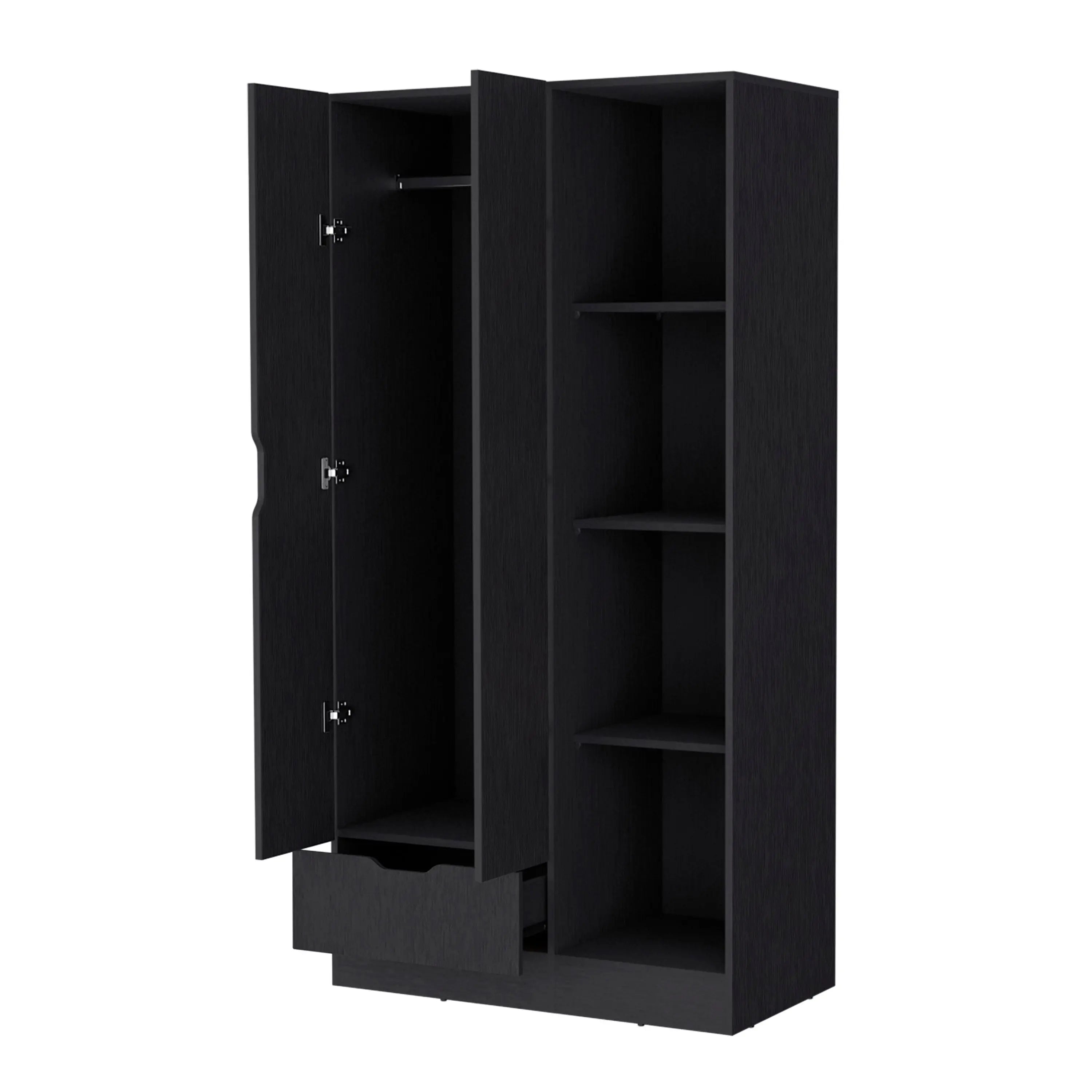 35" Black Drawer Combo Dresser Homeroots Bed & Bath