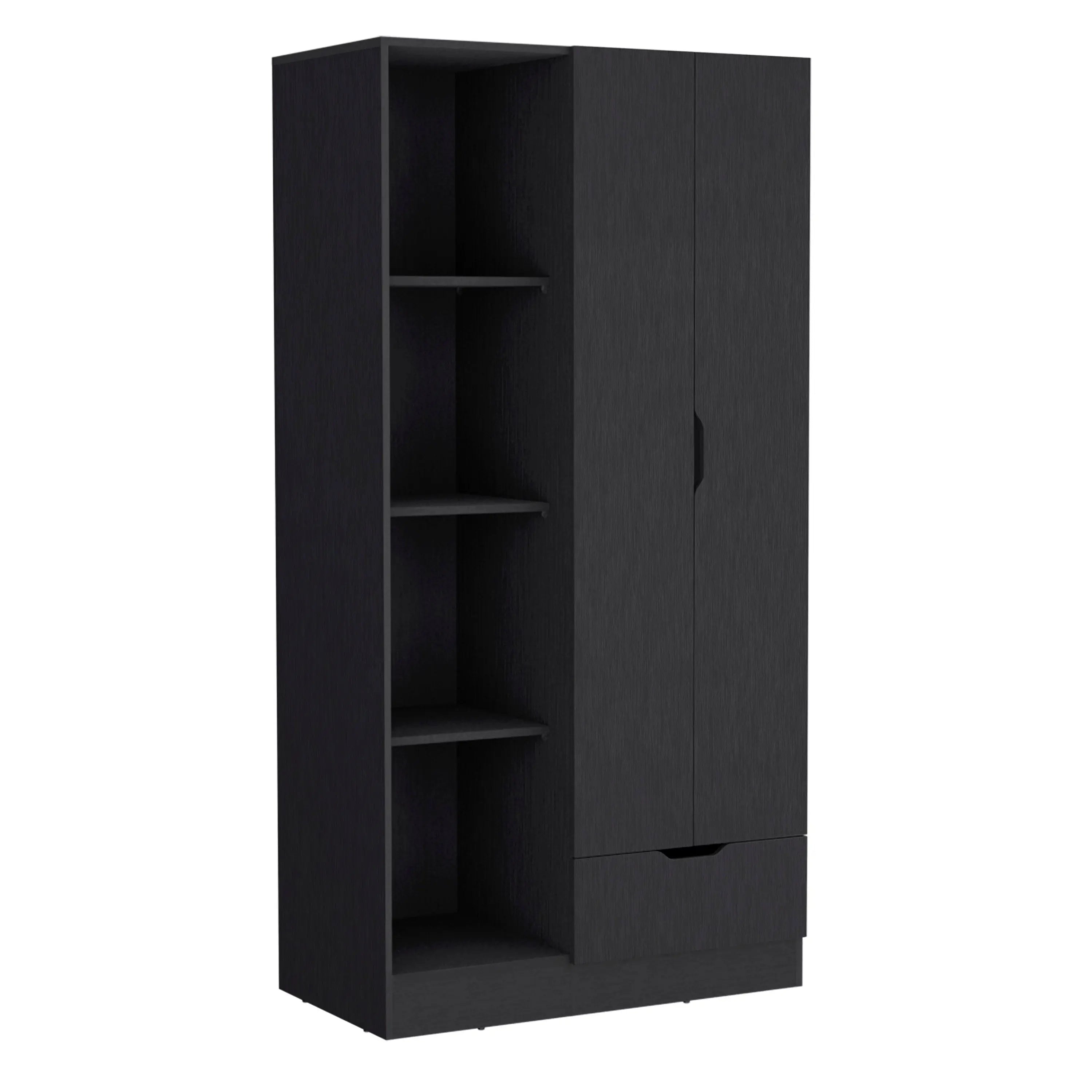 35" Black Drawer Combo Dresser Homeroots Bed & Bath