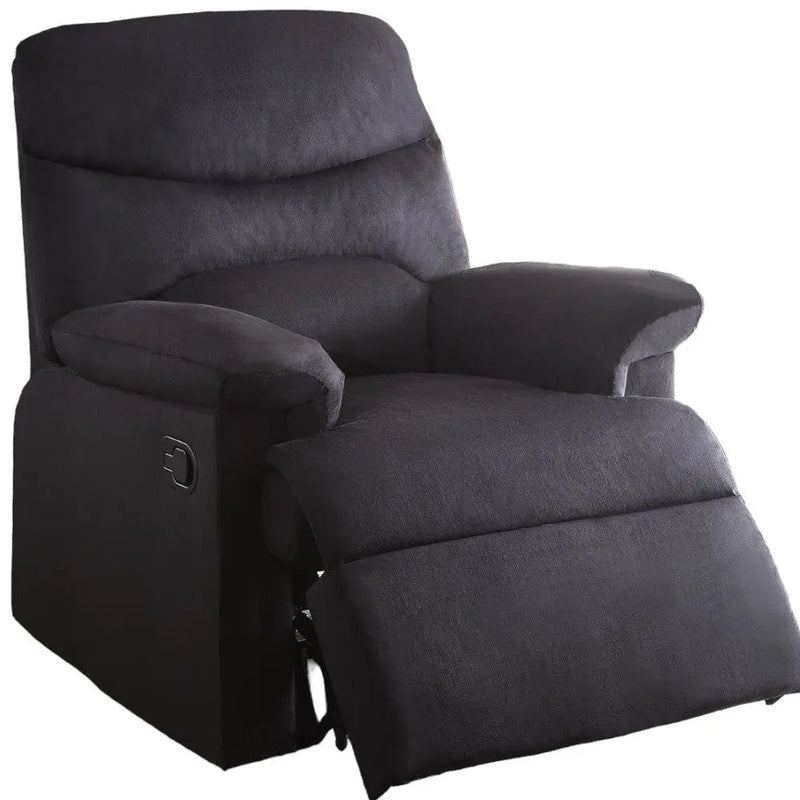 35" Black Microfiber Manual Recliner Homeroots Living Room