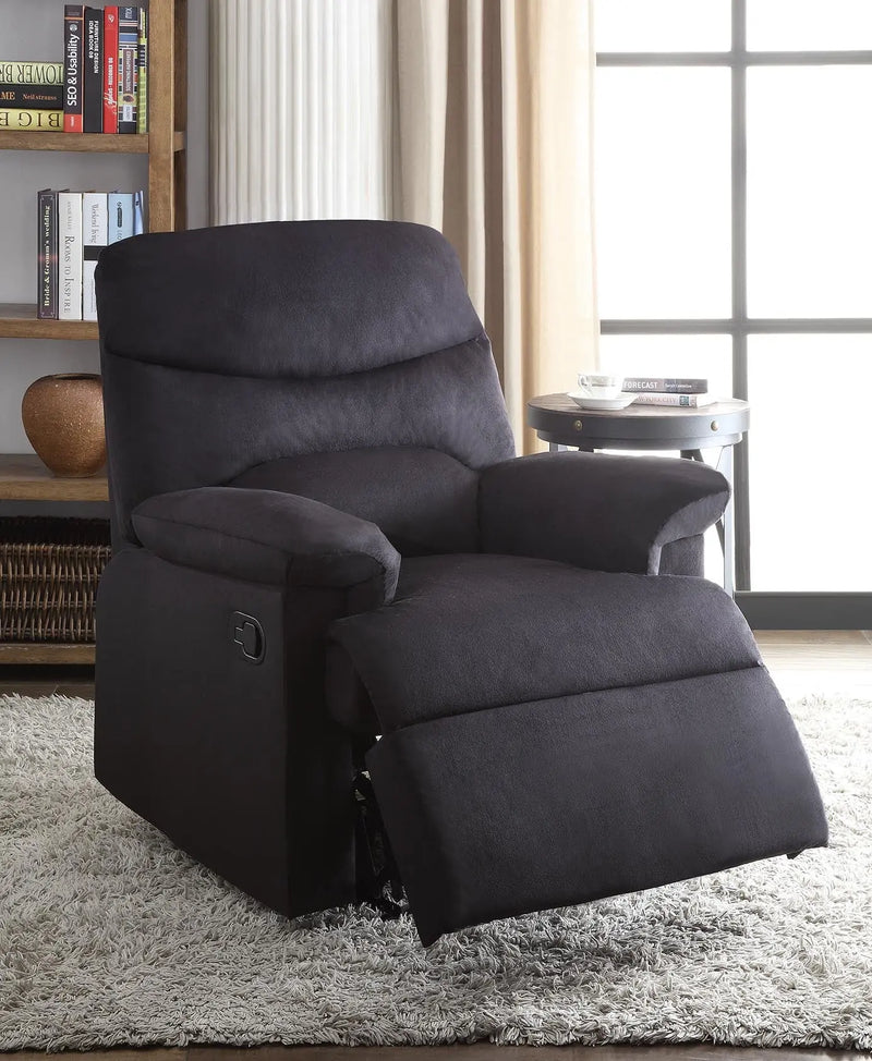 35" Black Microfiber Manual Recliner Homeroots Living Room