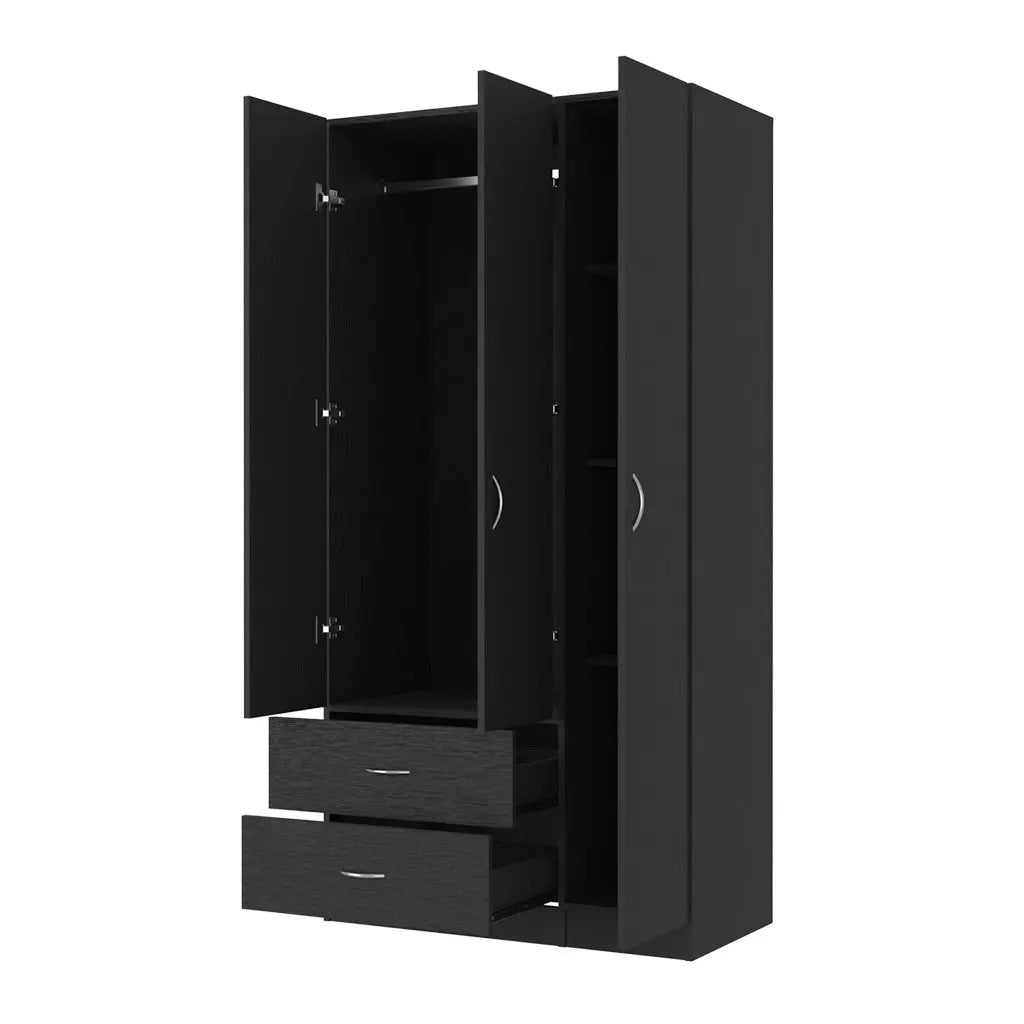 35" Black Two Drawer Combo Dresser Homeroots Bed & Bath