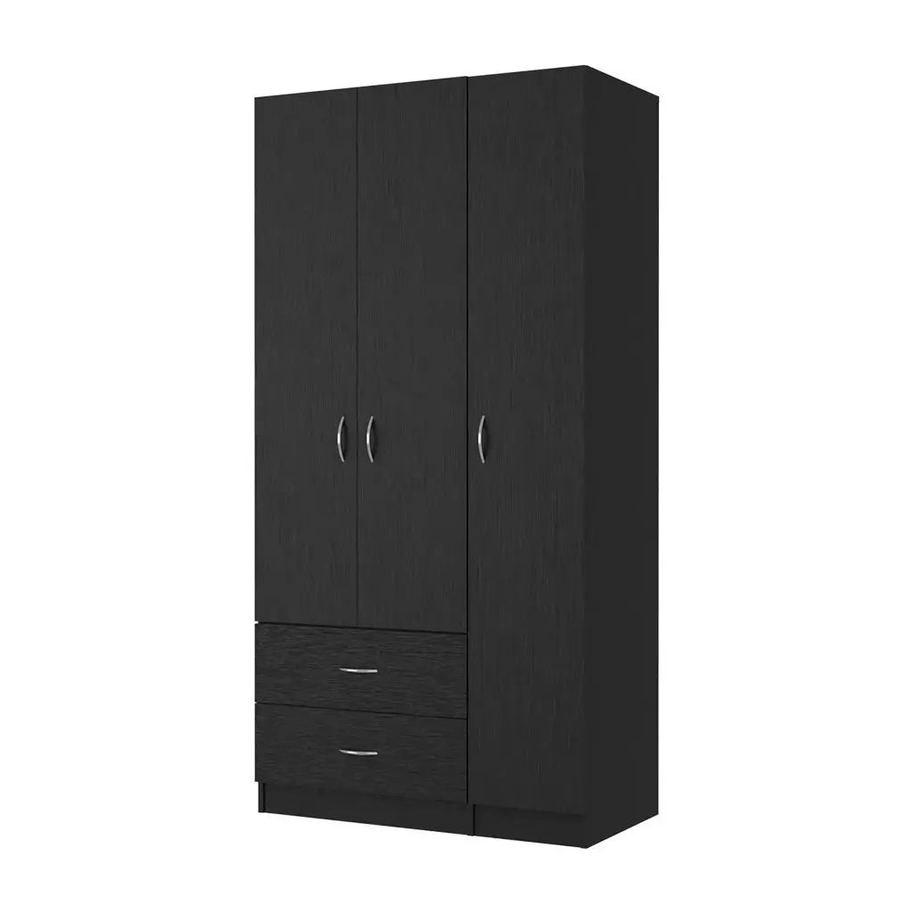 35" Black Two Drawer Combo Dresser Homeroots Bed & Bath