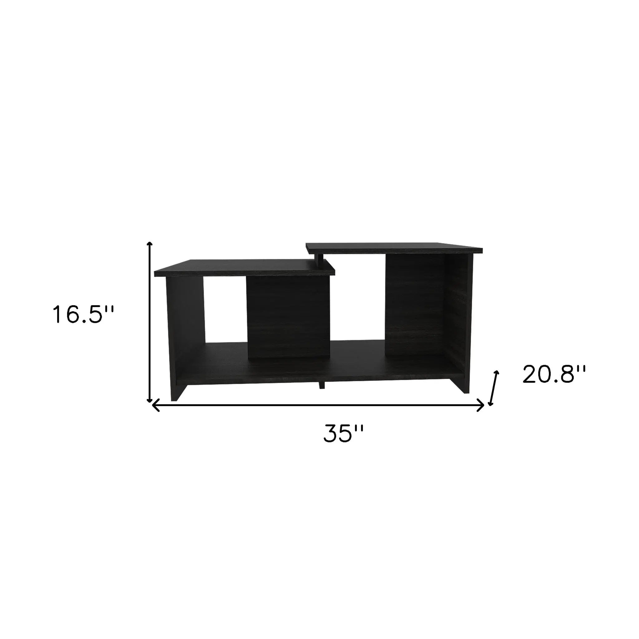35" Black Wood Abstract Coffee Table - GreatEagleInc