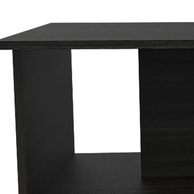 35" Black Wood Abstract Coffee Table - GreatEagleInc