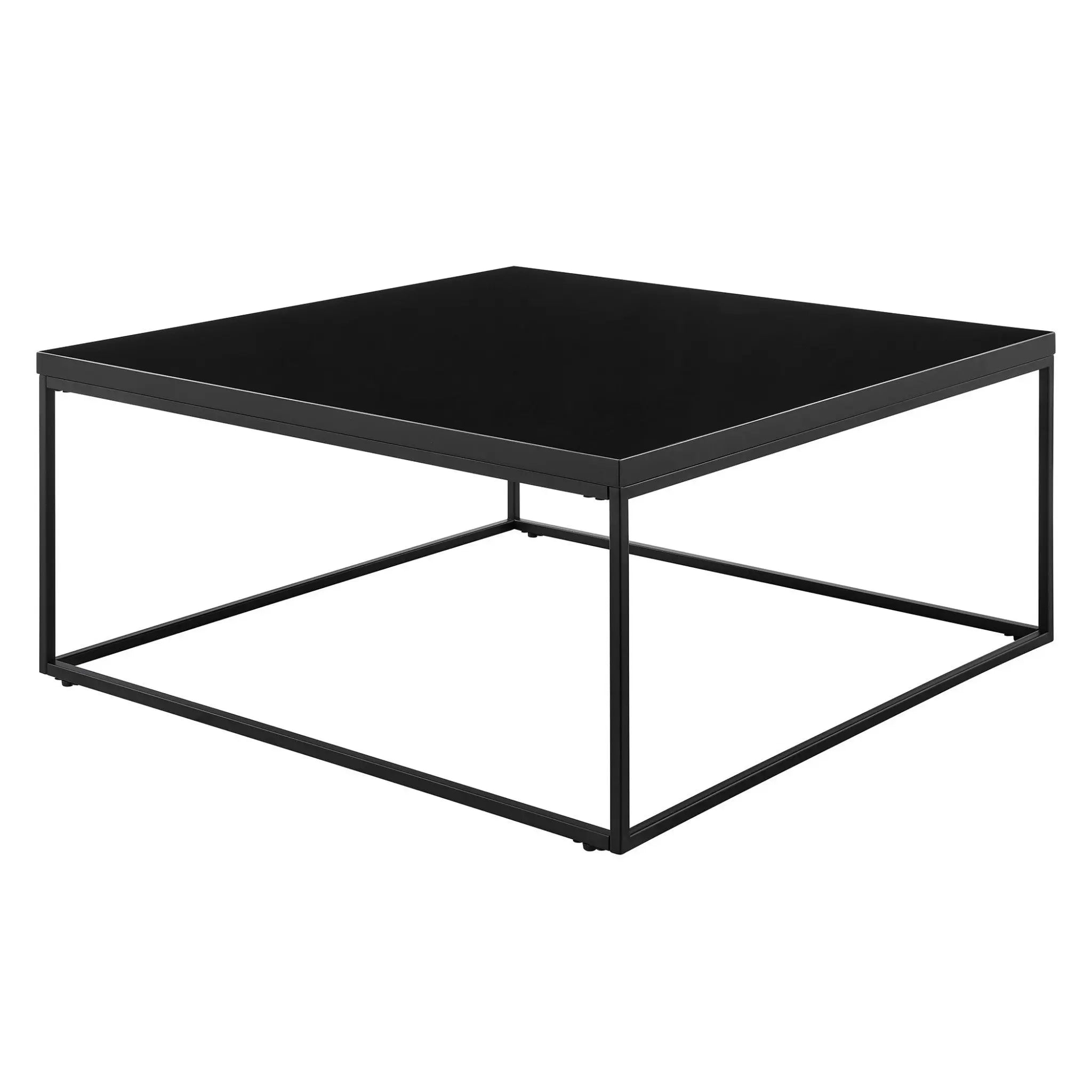 35" Black Wood And Metal Square Frame Coffee Table Homeroots Living Room