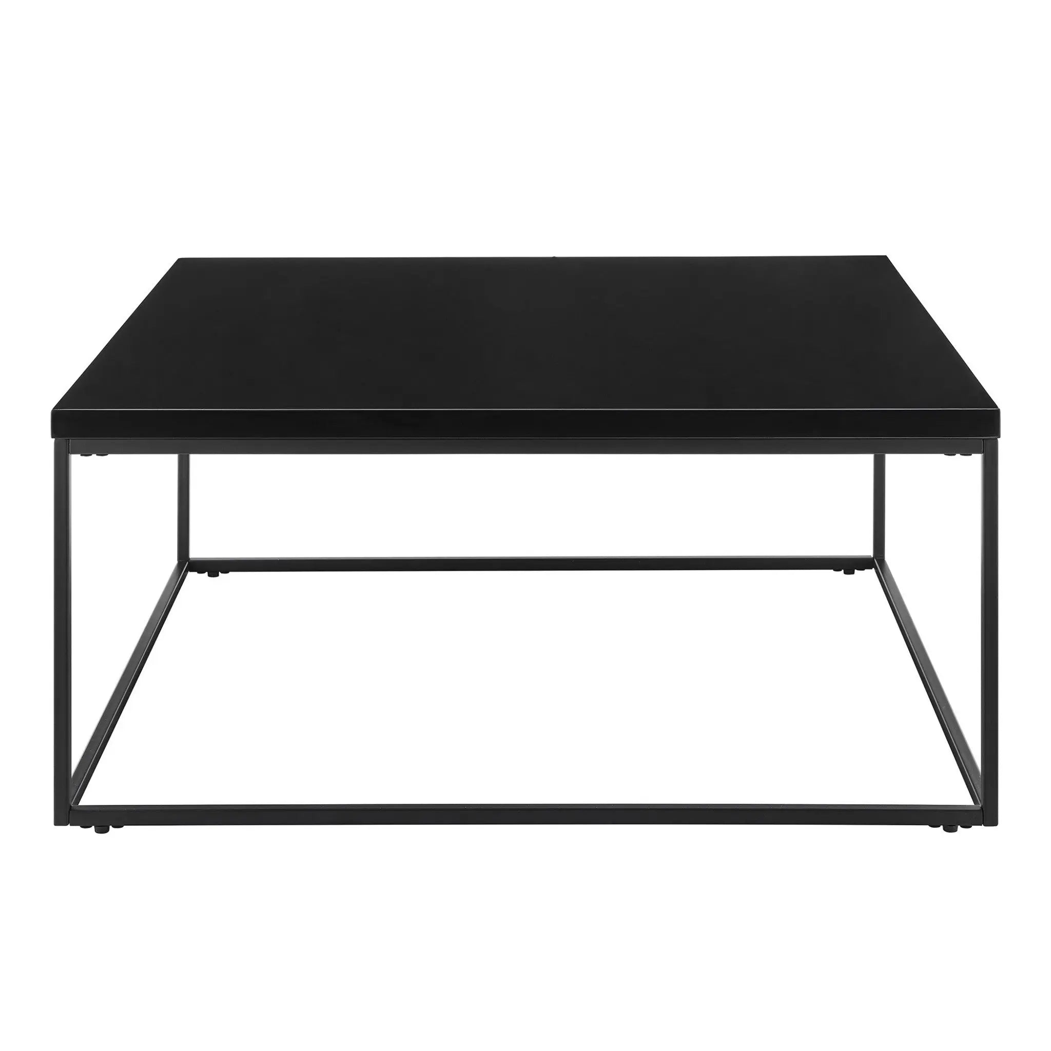 35" Black Wood And Metal Square Frame Coffee Table Homeroots Living Room