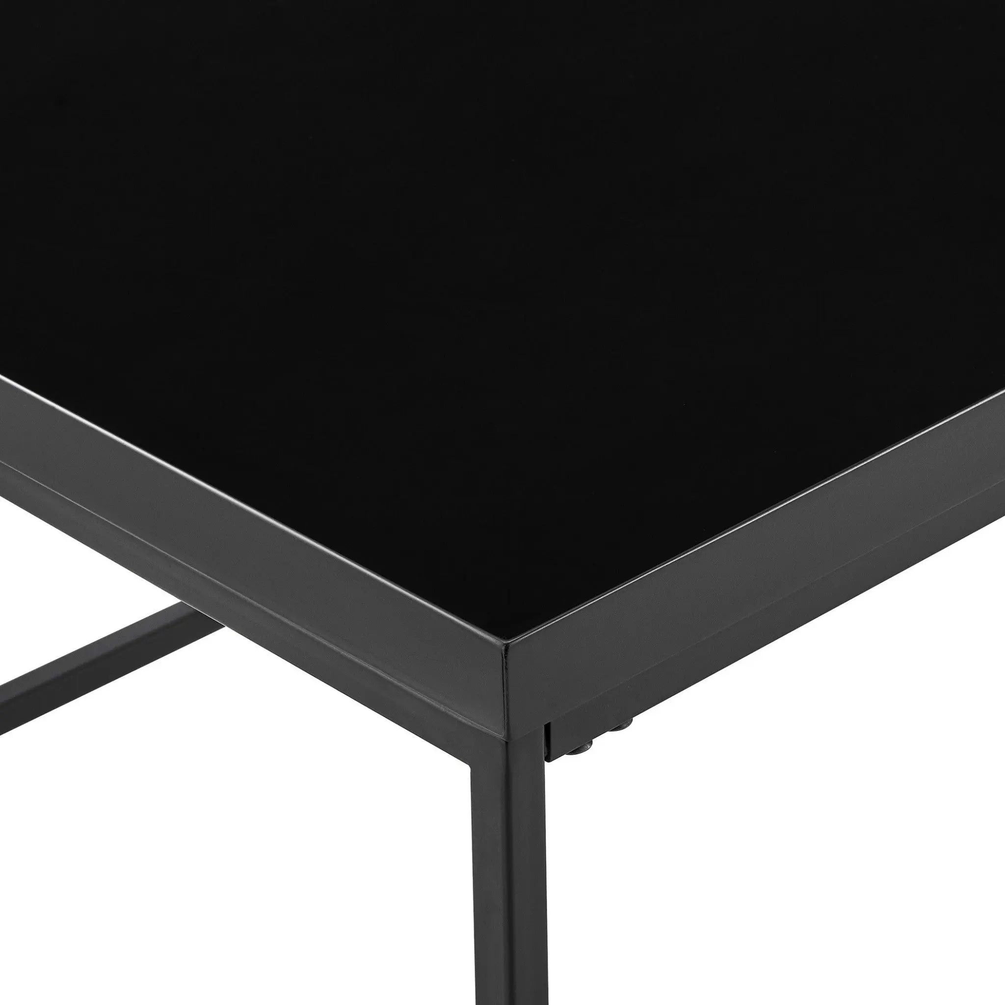 35" Black Wood And Metal Square Frame Coffee Table Homeroots Living Room