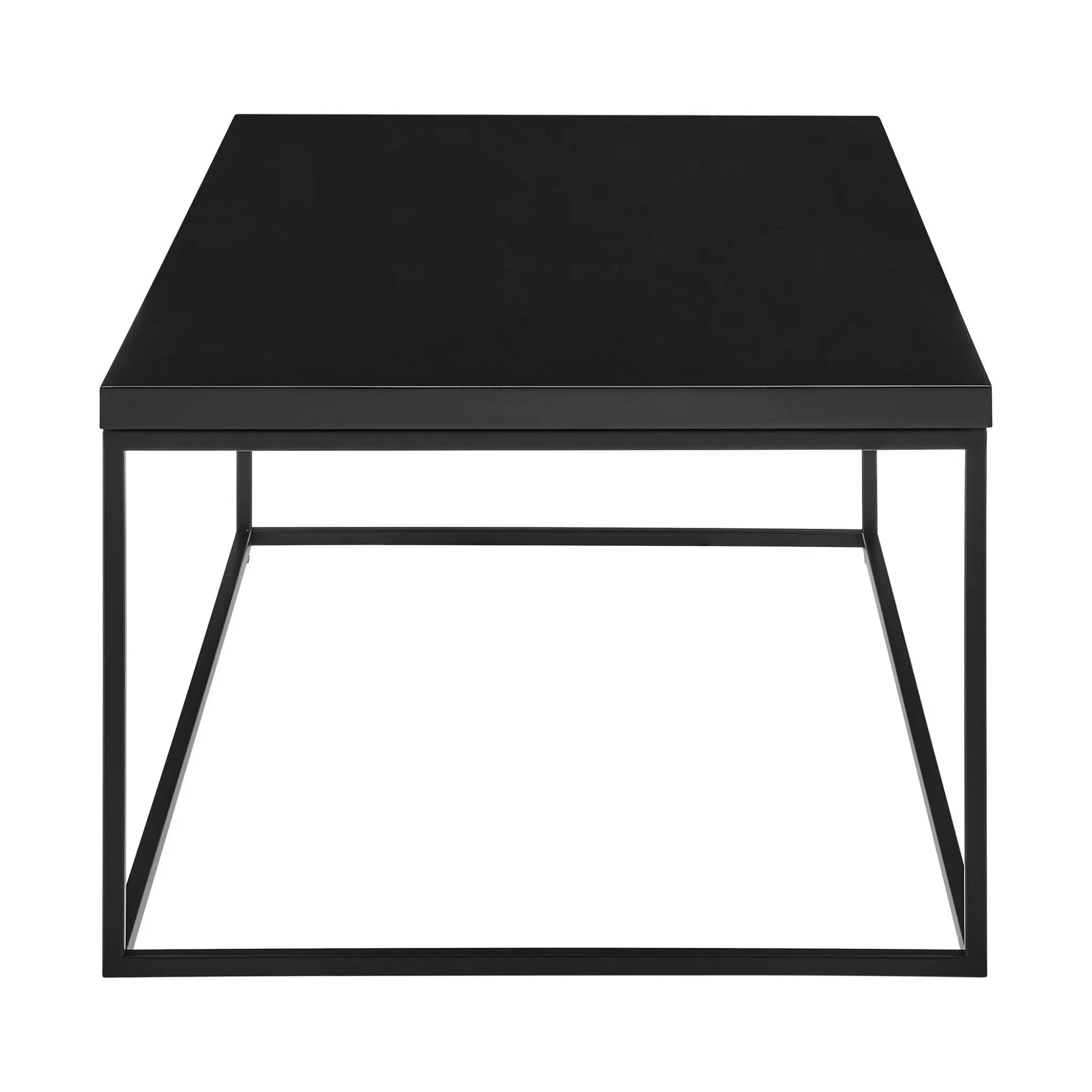 35" Black Wood And Metal Square Frame Coffee Table Homeroots Living Room