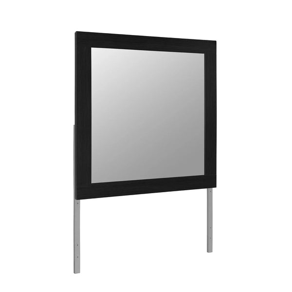 35" Black Wood Square Mounted Framed Dresser Mirror Homeroots Bed & Bath