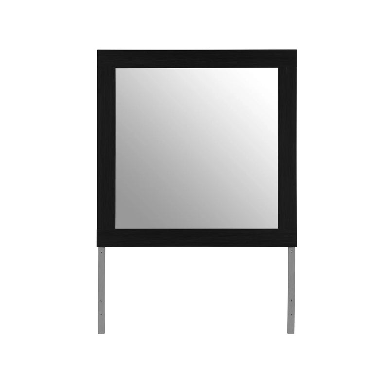35" Black Wood Square Mounted Framed Dresser Mirror Homeroots Bed & Bath