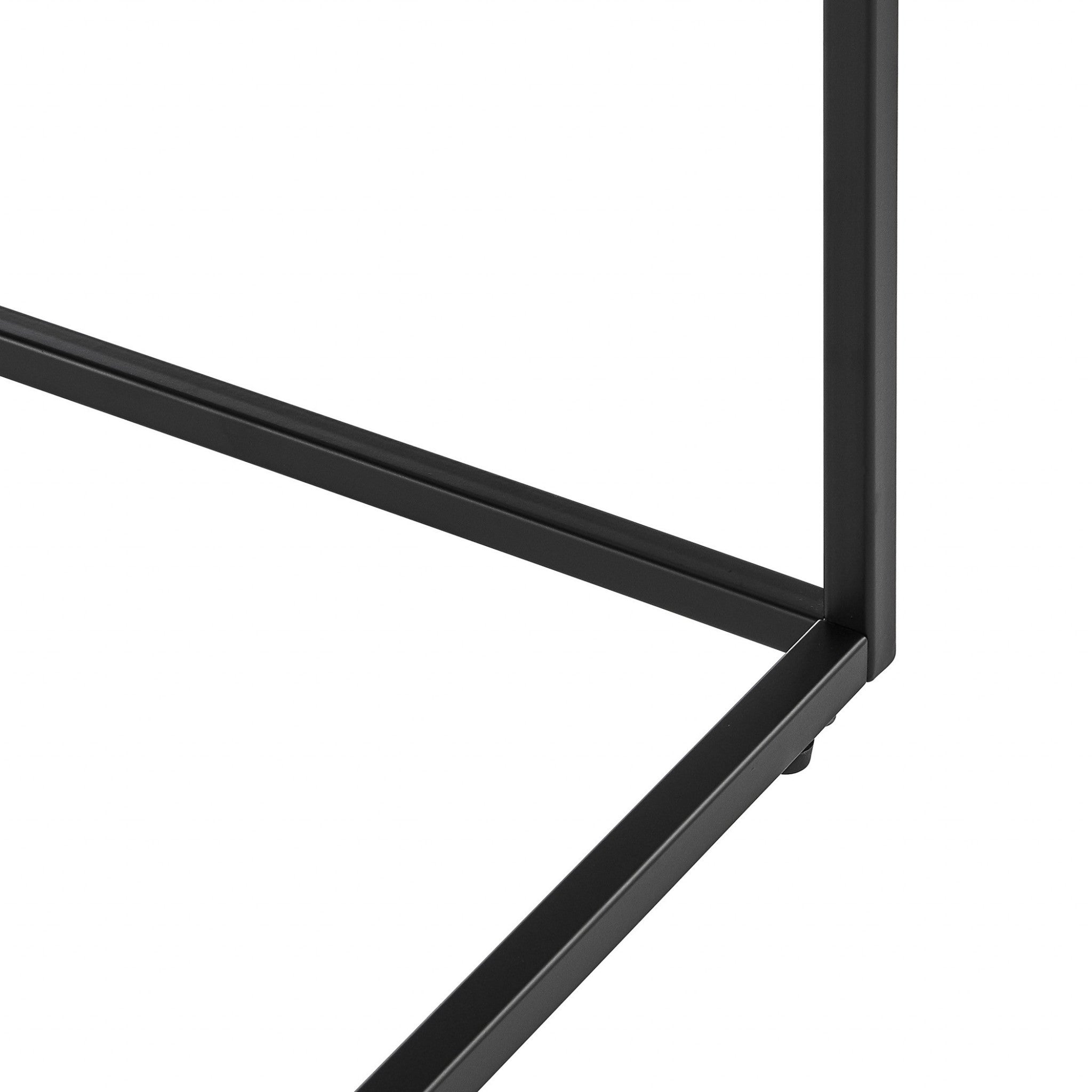 35" Black Wood and Steel Frame Console Table Homeroots Living Room