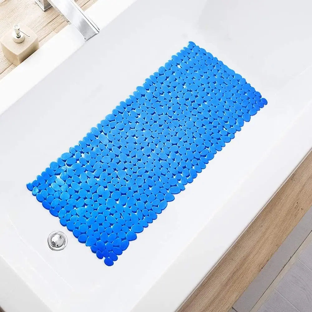 35" Blue Spa Pebbles Non Slip Bathtub Mat - GreatEagleInc