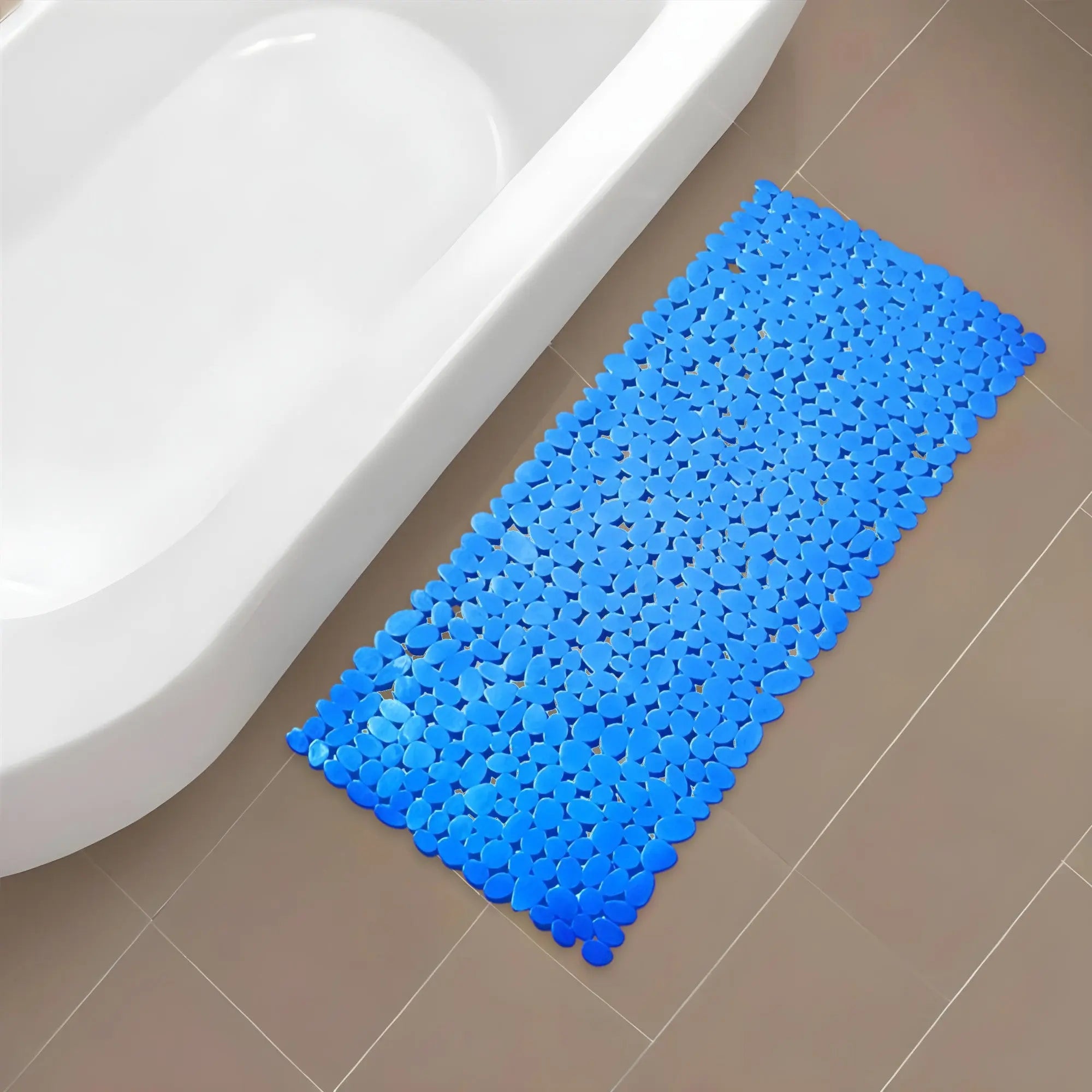 35" Blue Spa Pebbles Non Slip Bathtub Mat - GreatEagleInc