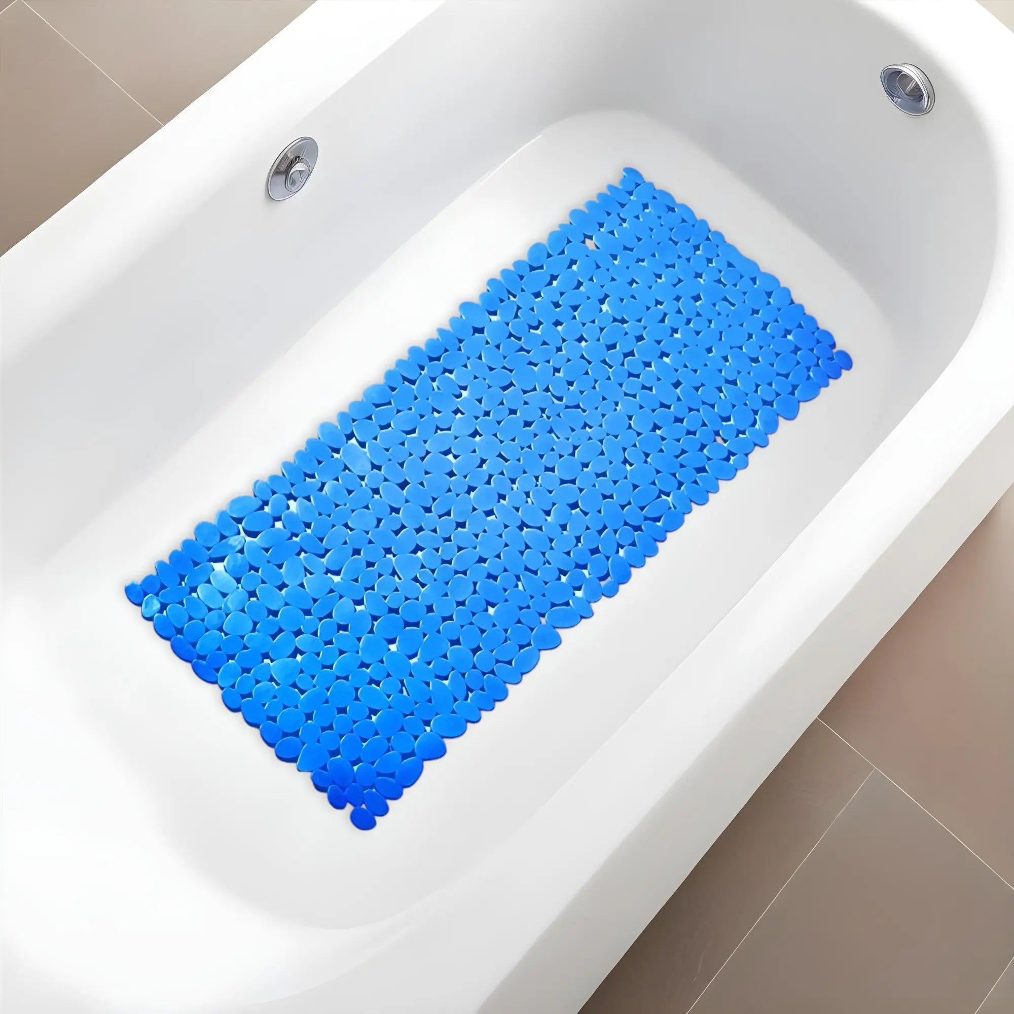 35" Blue Spa Pebbles Non Slip Bathtub Mat - GreatEagleInc