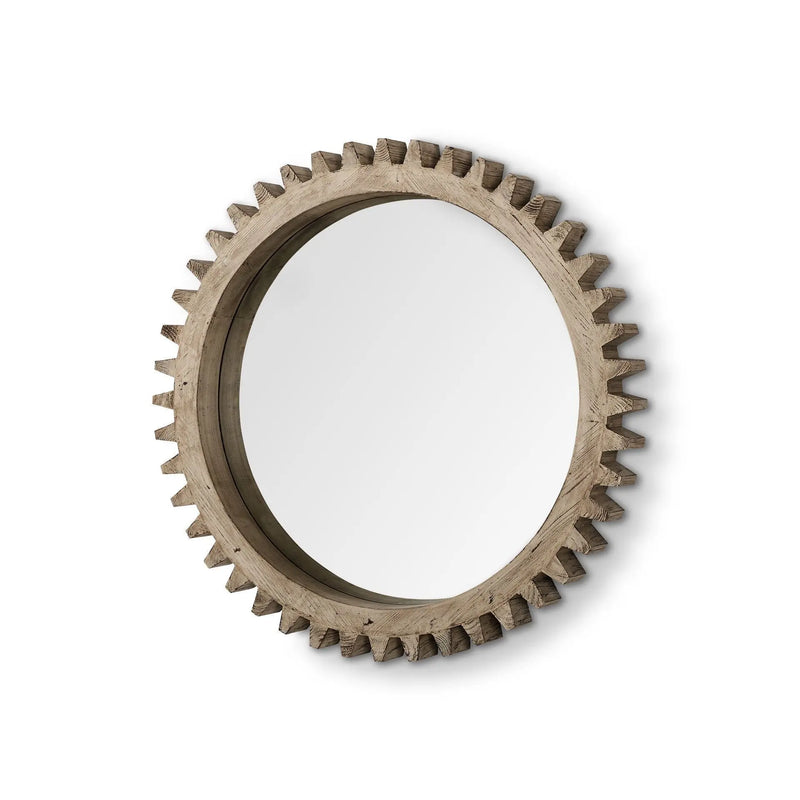 35" Brown Abstract Wood Framed Accent Mirror Homeroots Bed & Bath