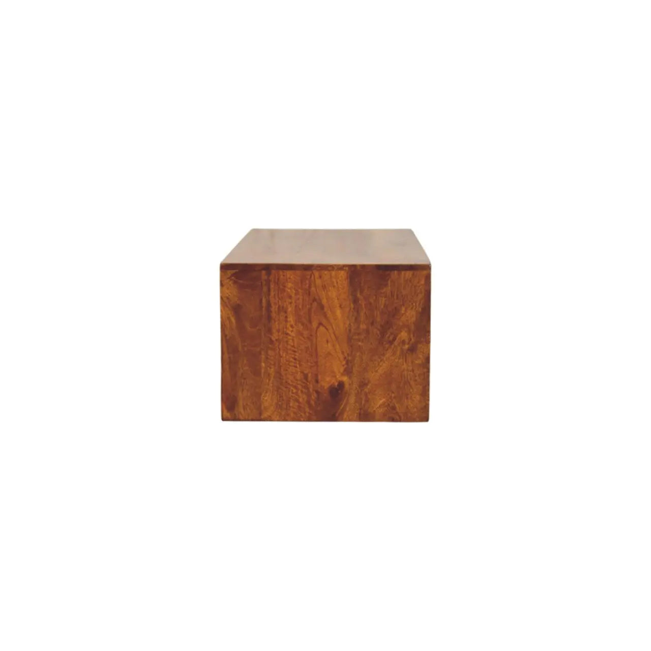 35" Brown Solid Wood Floating Mount TV Stand Homeroots Living Room