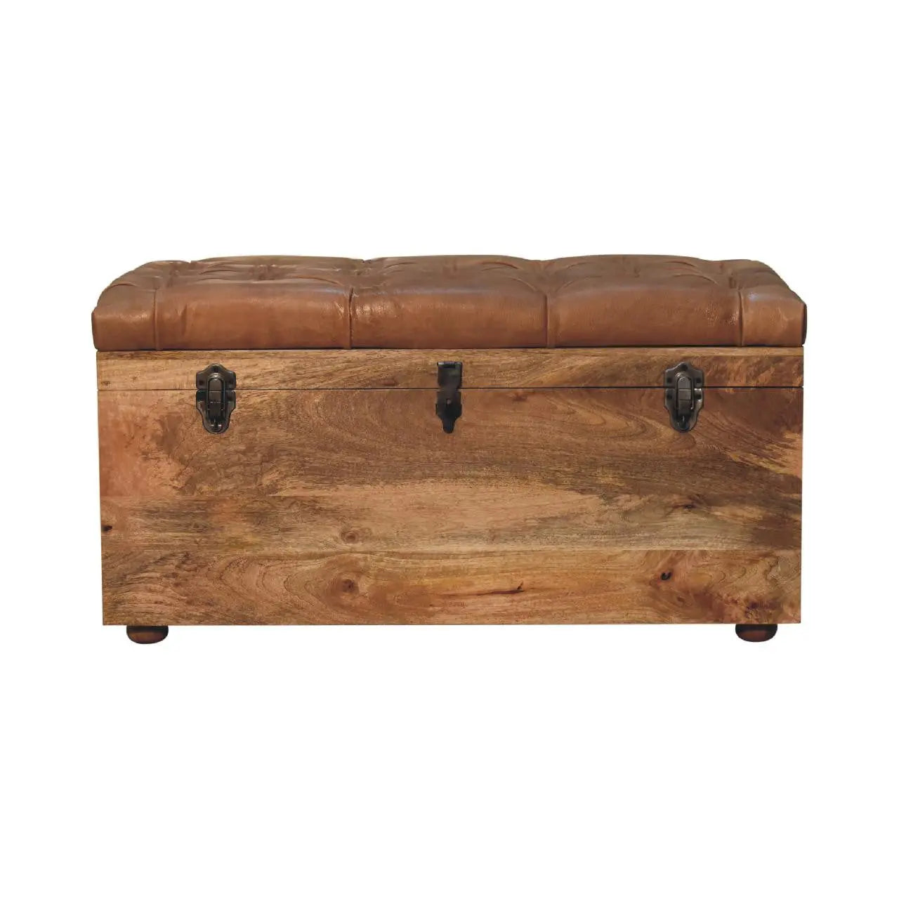 35" Brown Solid Wood Storage Bench Homeroots Outdoor