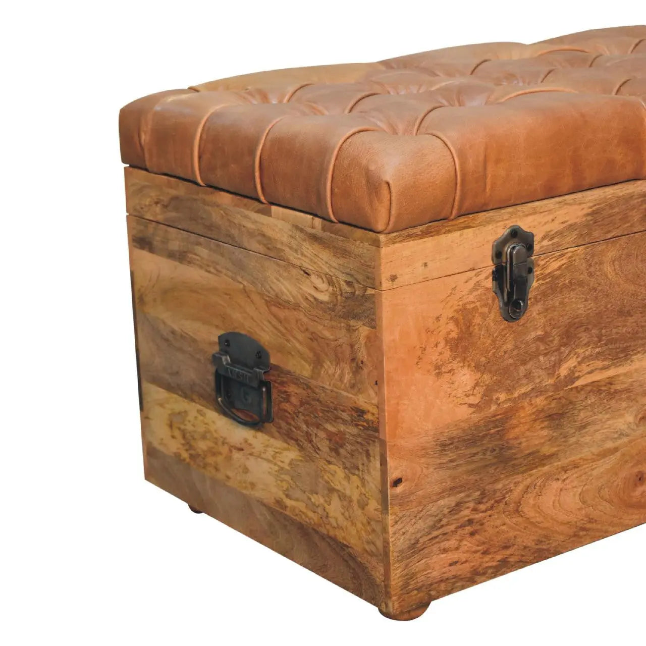 35" Brown Solid Wood Storage Bench Homeroots Outdoor