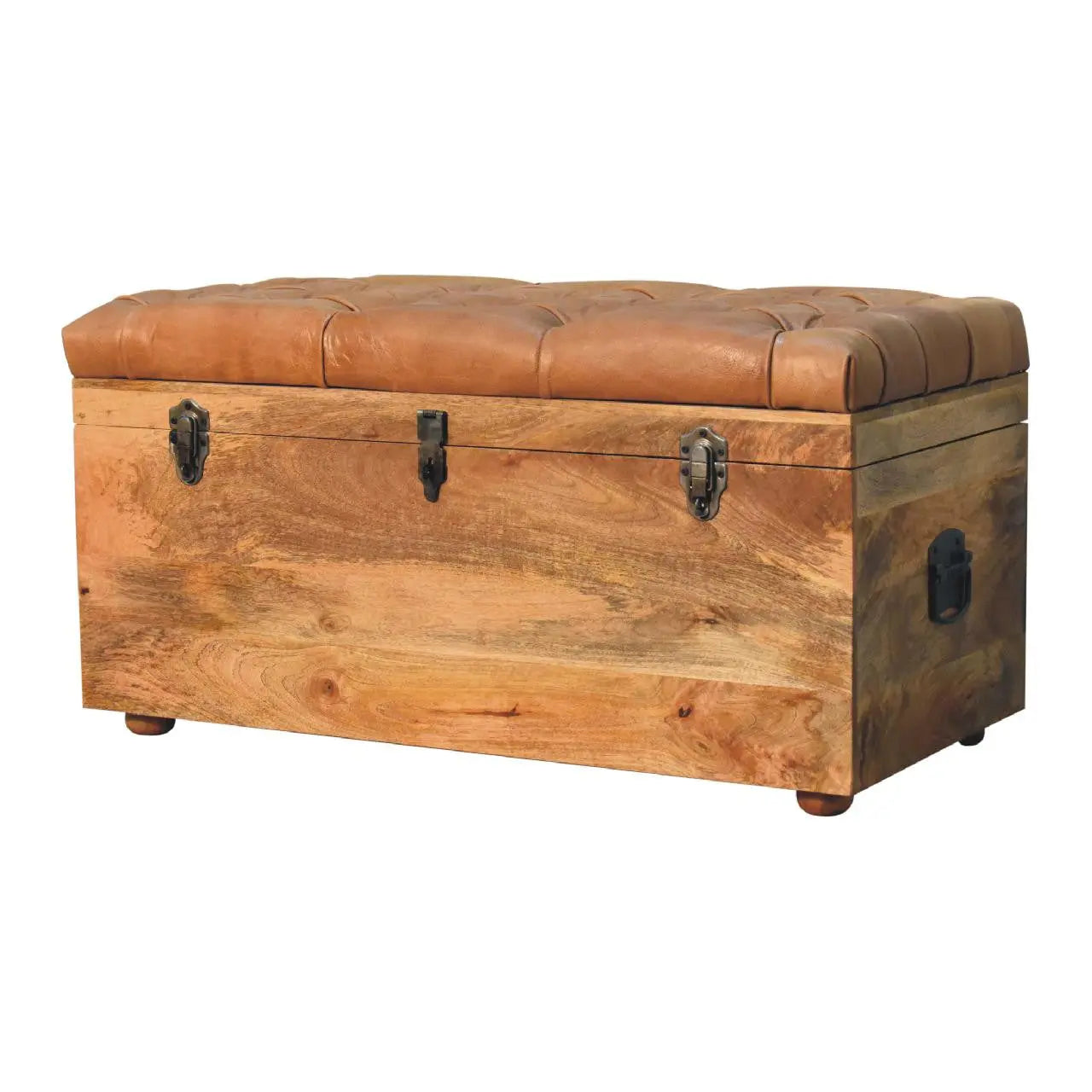 35" Brown Solid Wood Storage Bench Homeroots Outdoor