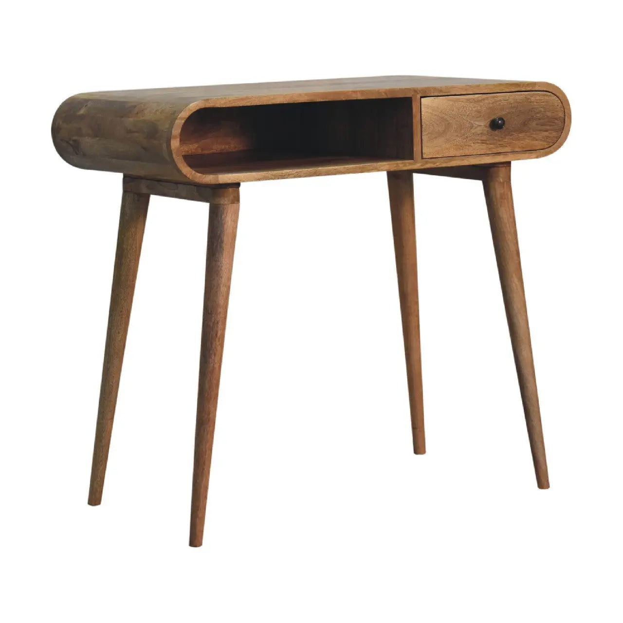 35" Brown Solid Wood Writing Desk Homeroots