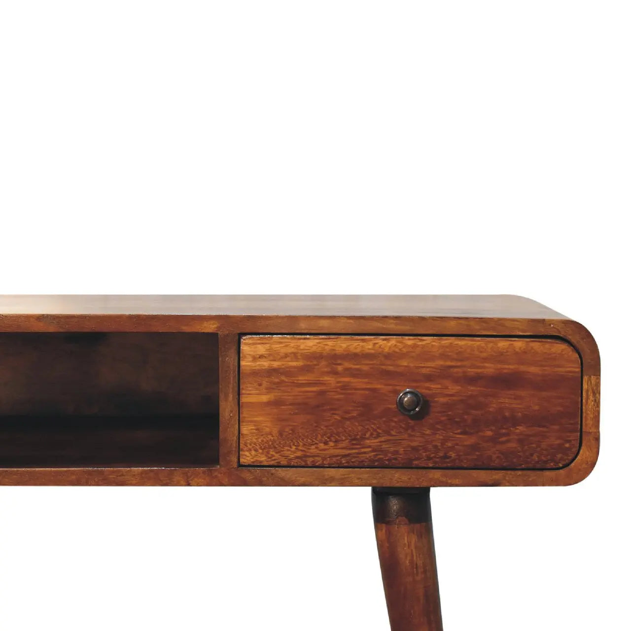 35" Brown Solid Wood Writing Desk Homeroots
