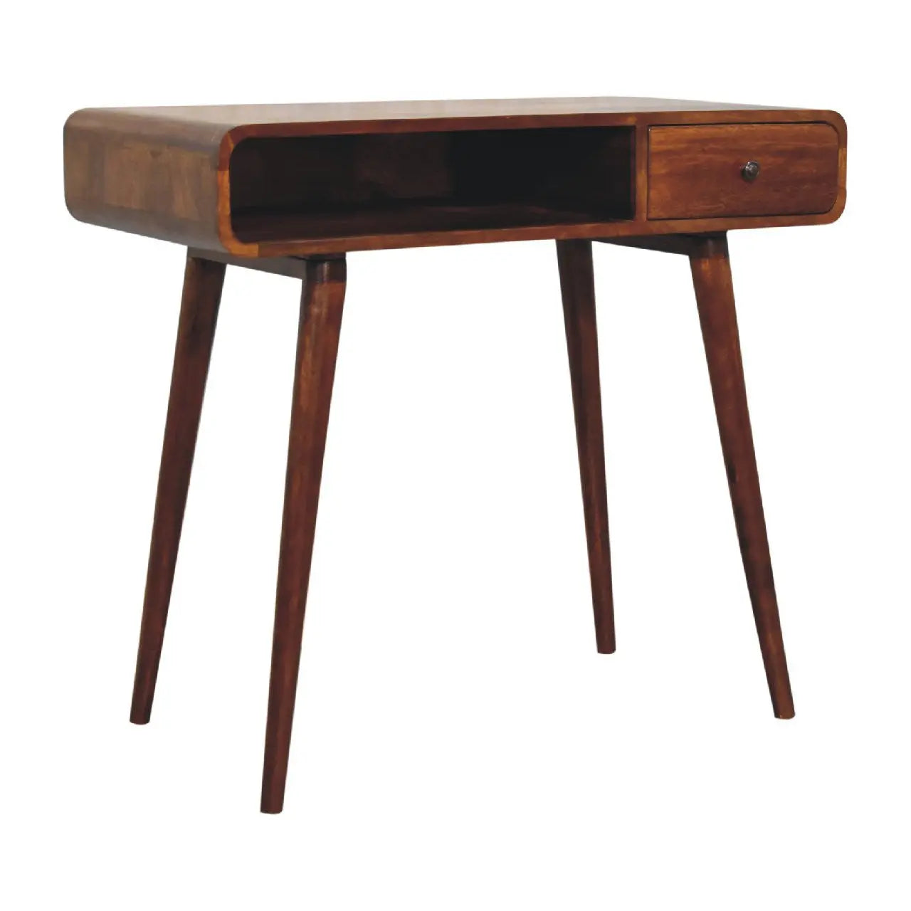 35" Brown Solid Wood Writing Desk Homeroots