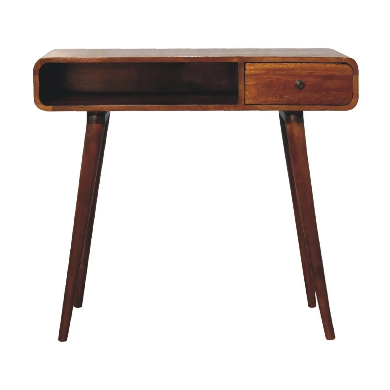35" Brown Solid Wood Writing Desk Homeroots