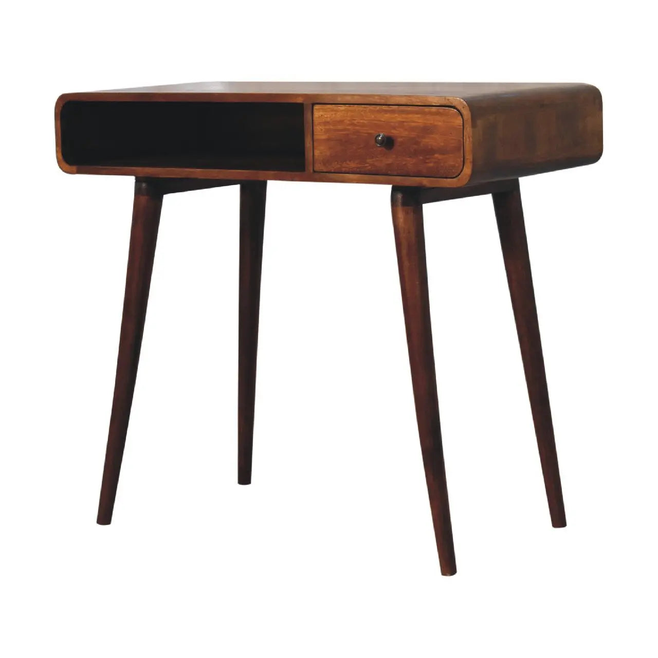 35" Brown Solid Wood Writing Desk Homeroots