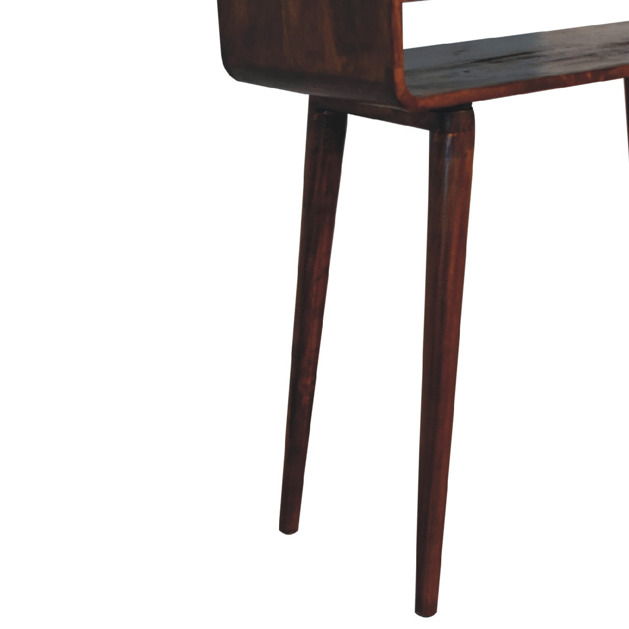 35" Chestnut Solid Wood Console Table With Shelf And Two Drawers Homeroots Living Room
