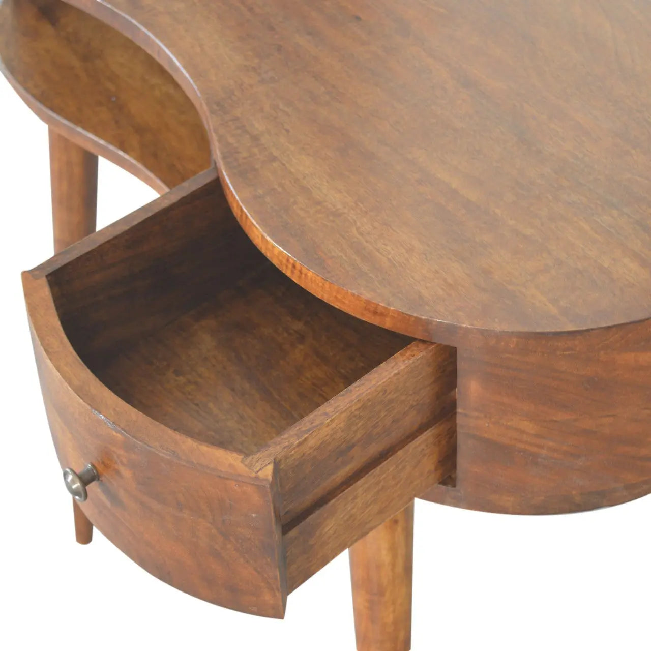35" Chestnut Solid Wood Kidney Writing Desk Homeroots Office