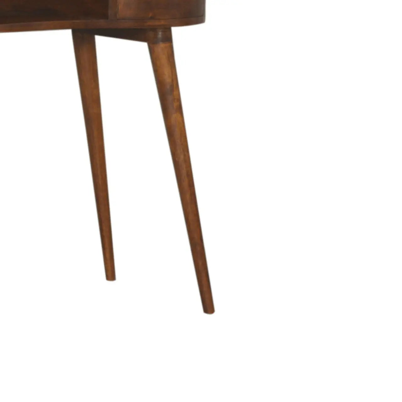 35" Chestnut Solid Wood Kidney Writing Desk Homeroots Office