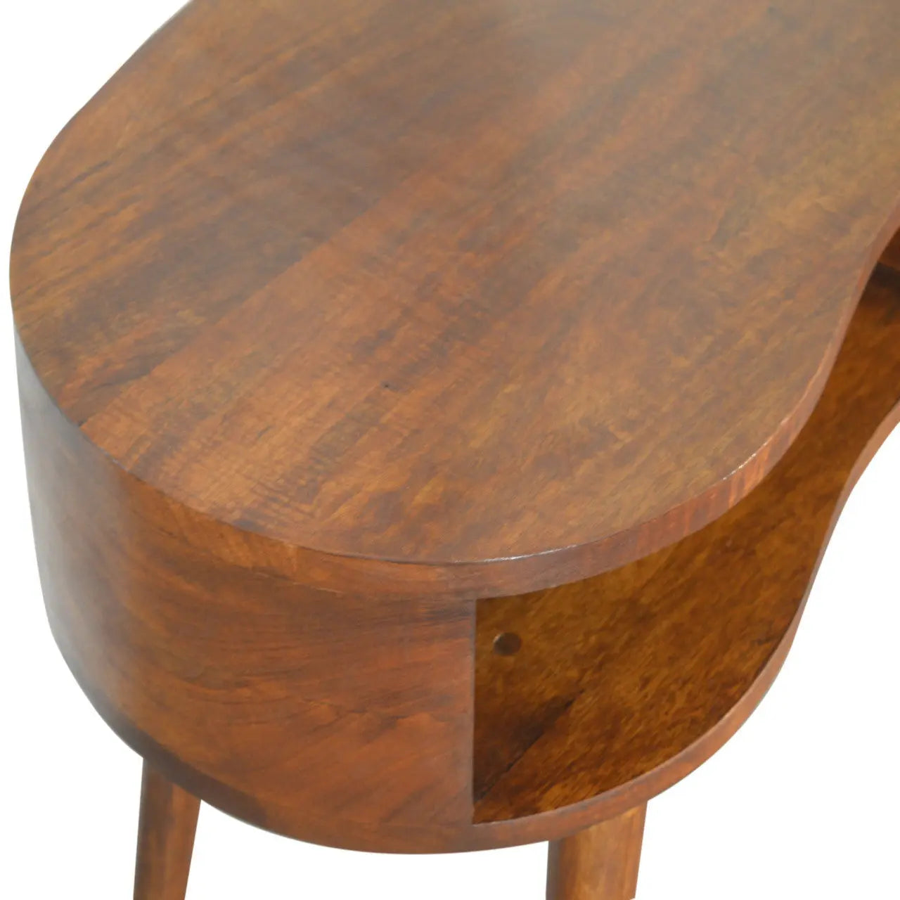 35" Chestnut Solid Wood Kidney Writing Desk Homeroots Office