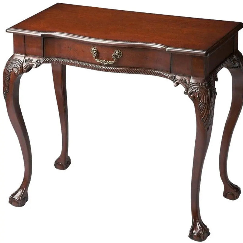 35" Dark Brown Writing Desk Homeroots Office