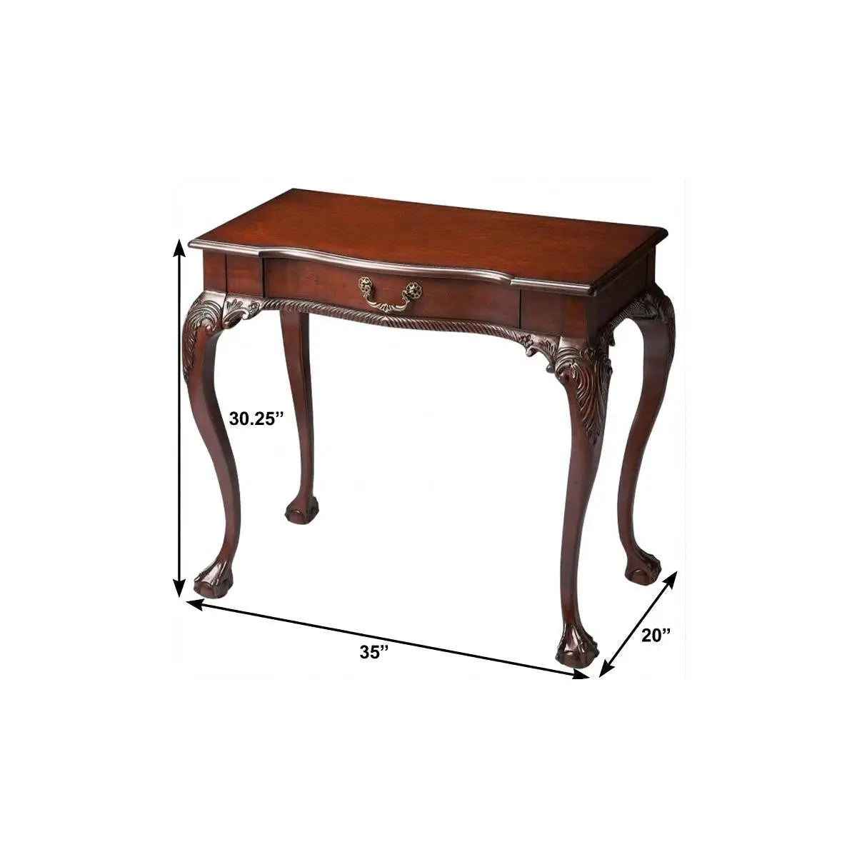 35" Dark Brown Writing Desk Homeroots Office
