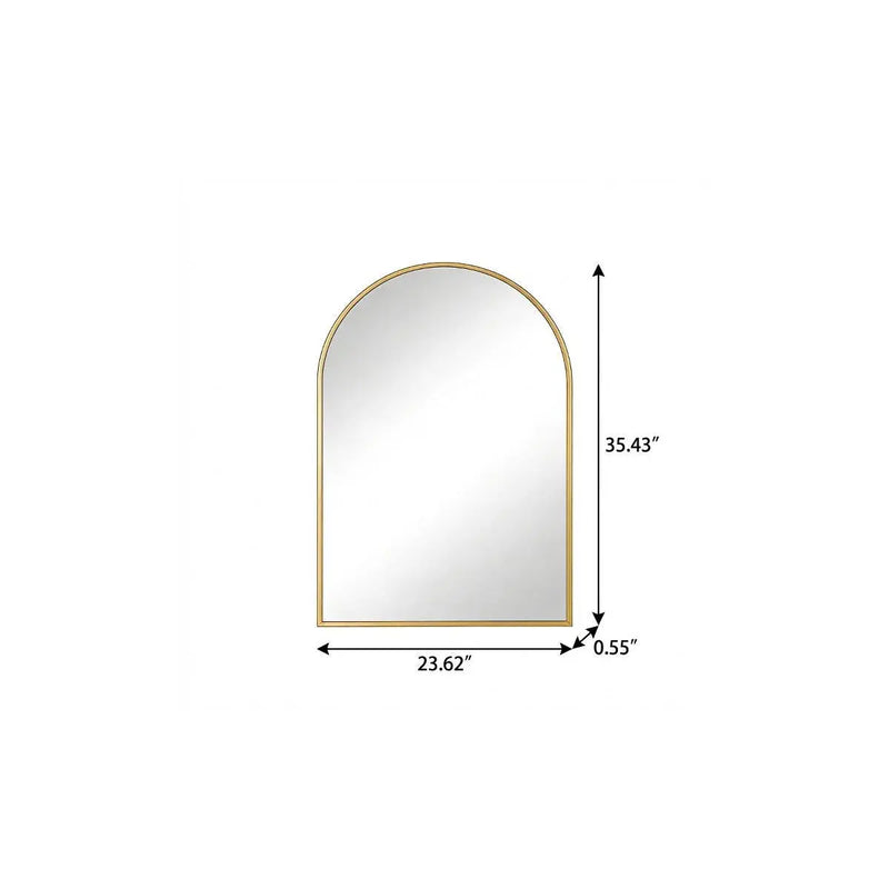 35" Gold Aluminum Arch Framed Accent Mirror Homeroots Bed & Bath