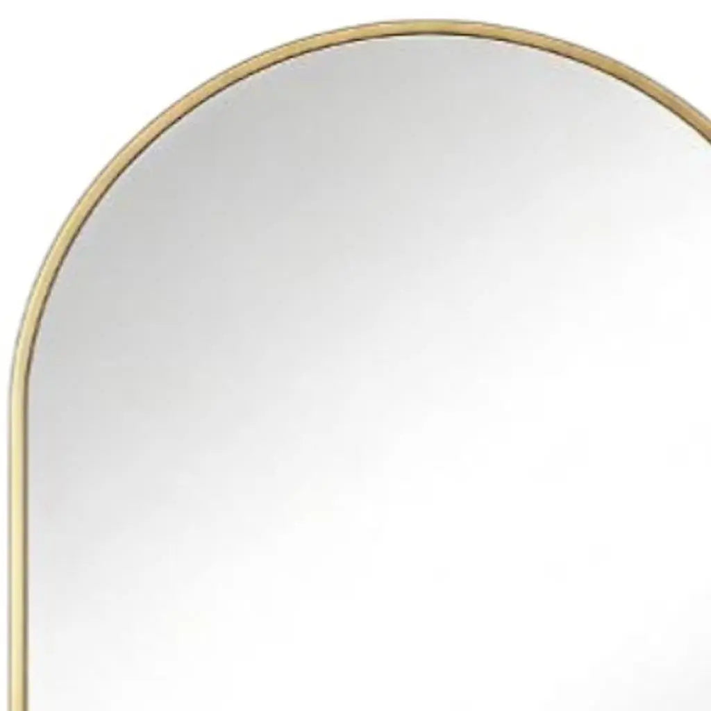 35" Gold Aluminum Arch Framed Accent Mirror Homeroots Bed & Bath