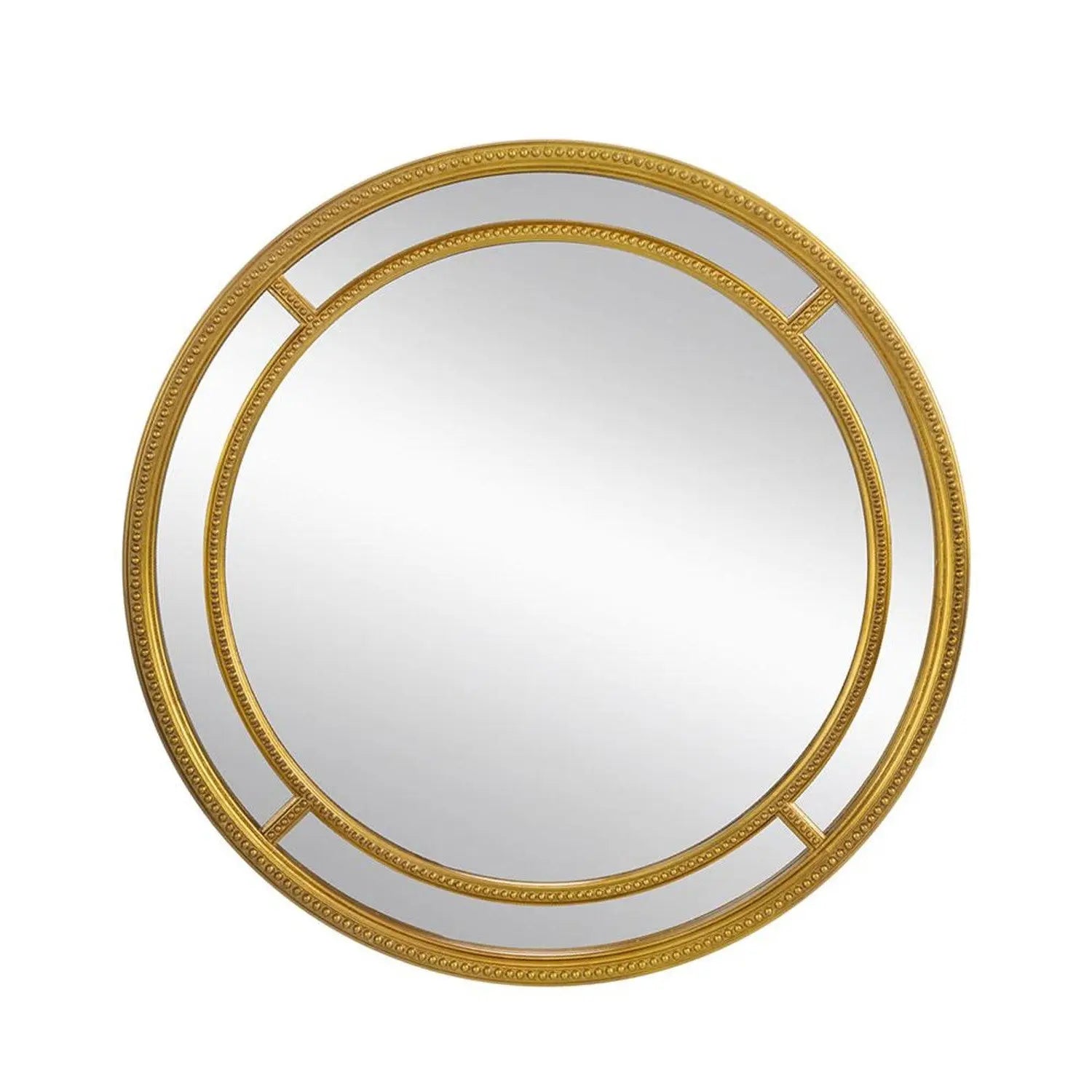 35" Gold Geo Dot Round Double Frame Accent Mirror Homeroots Bed & Bath