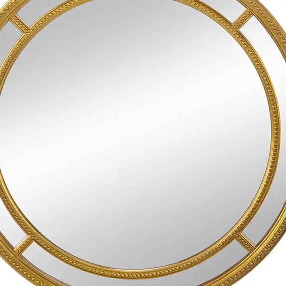35" Gold Geo Dot Round Double Frame Accent Mirror Homeroots Bed & Bath