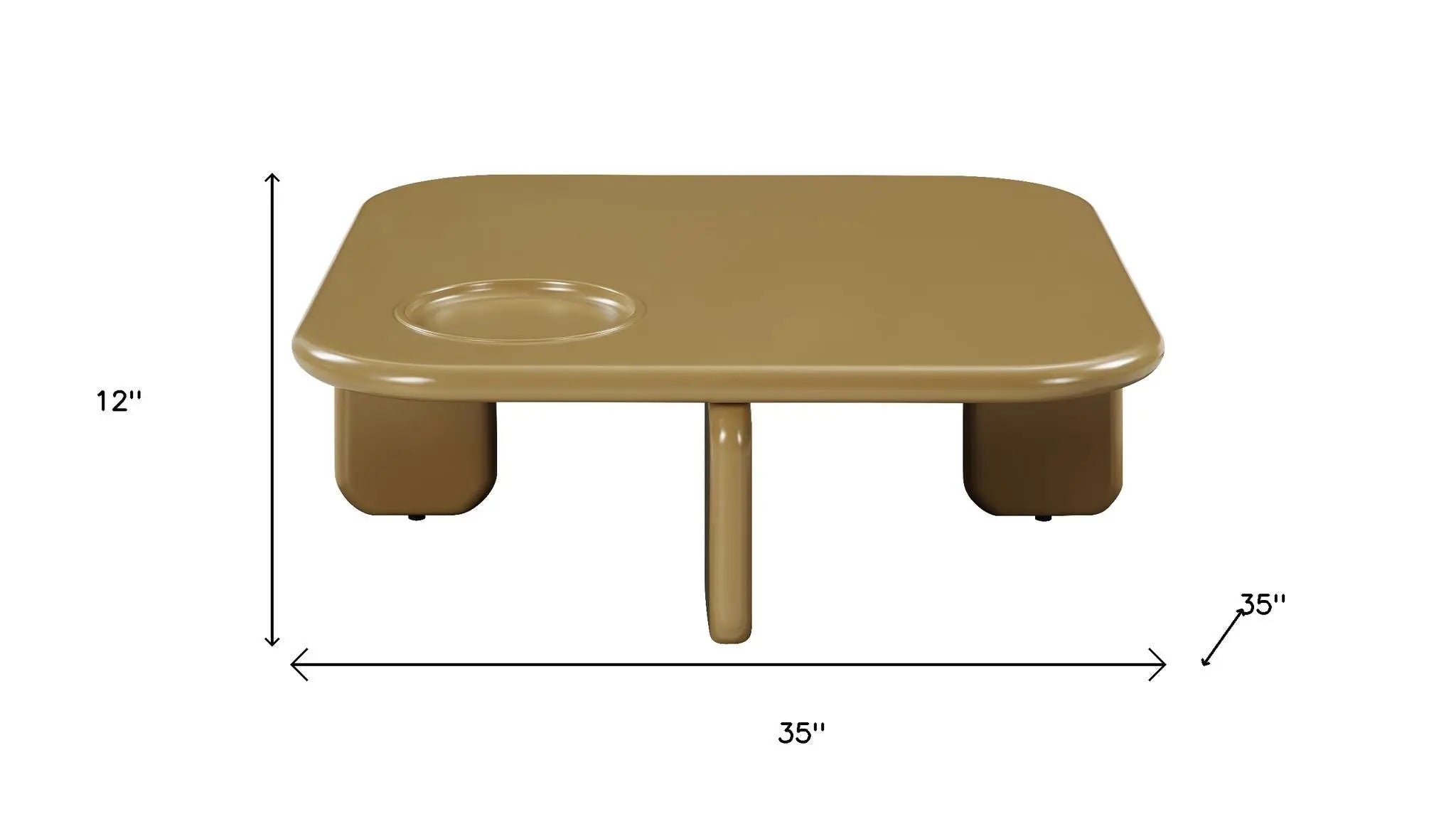 35" Golden Brown Wood Square Coffee Table Homeroots Living Room