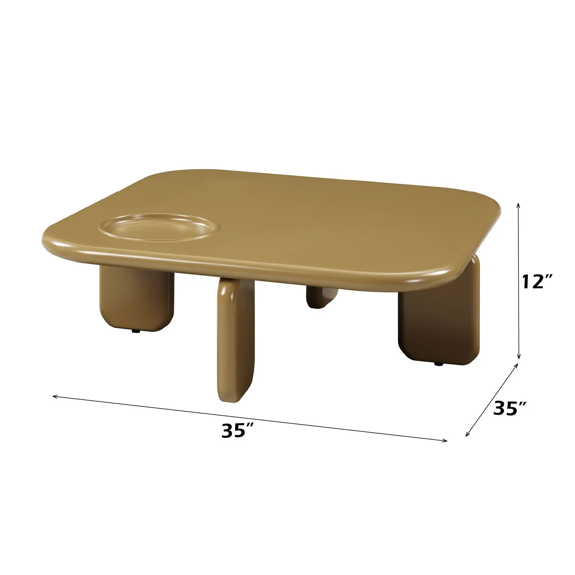 35" Golden Brown Wood Square Coffee Table Homeroots Living Room