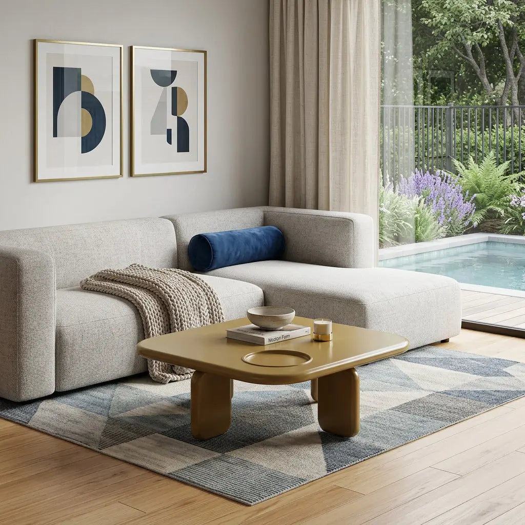 35" Golden Brown Wood Square Coffee Table Homeroots Living Room