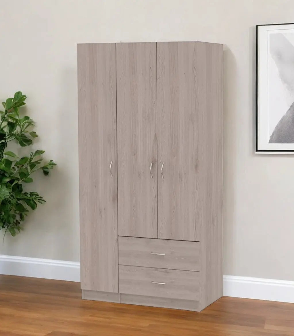 35" Light Gray Two Drawer Combo Dresser Homeroots Bed & Bath
