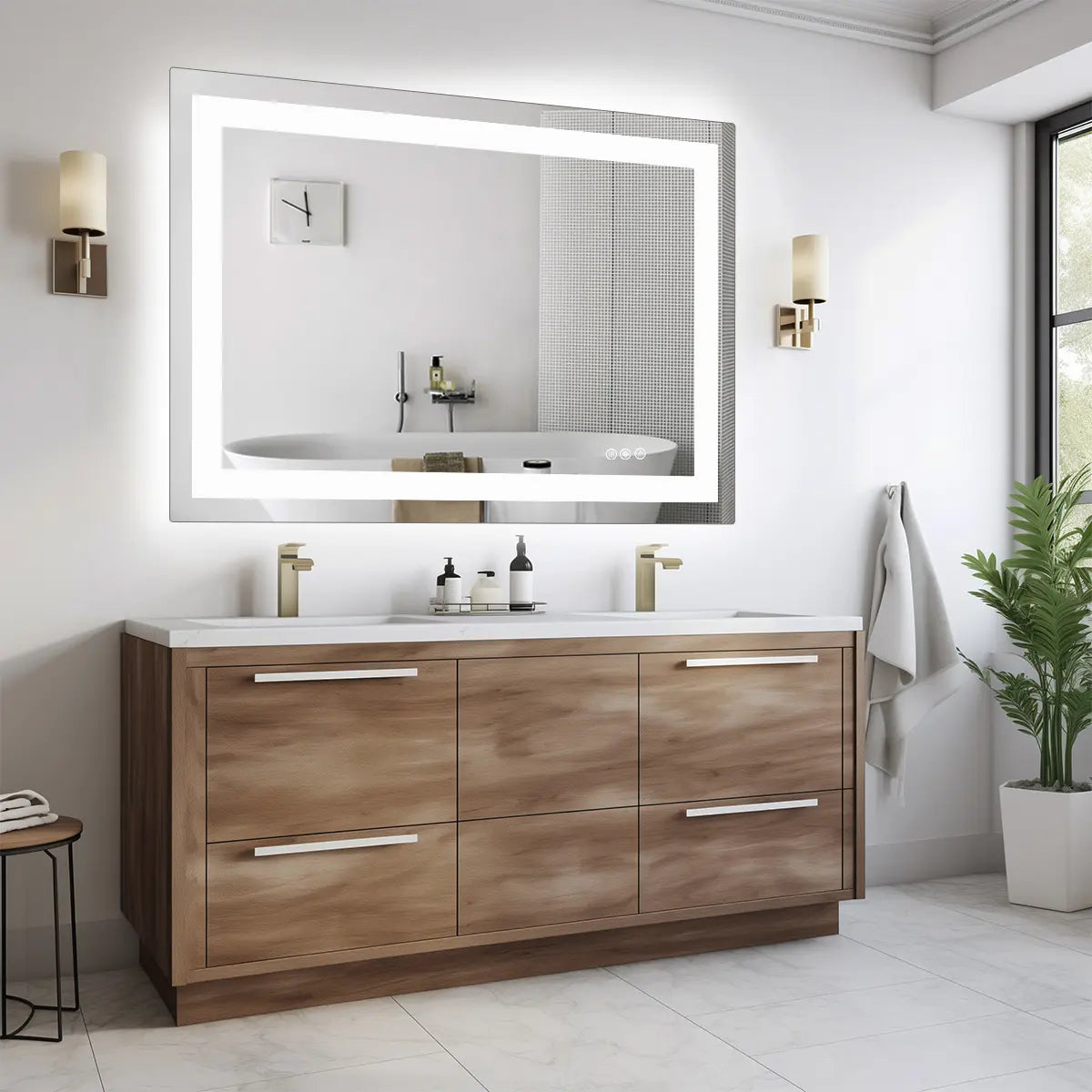 35" Lighted Frameless Bathroom Vanity Mirror Homeroots Bed & Bath
